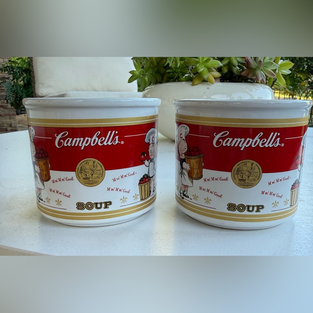 Vintage 2001 Campbells Soup 1910-1940 Timeline Mugs (set of 2 same)